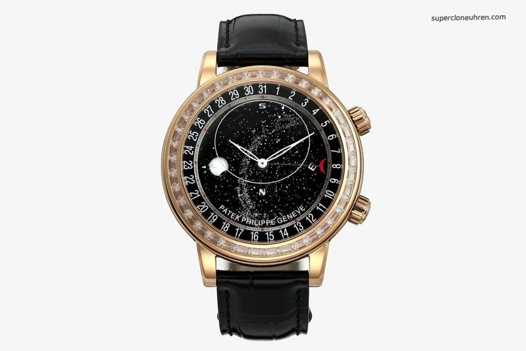 1:1 Super Clone Uhr Patek Philippe Celestial 6104R-001 Roségold mit Diamanten 44mm