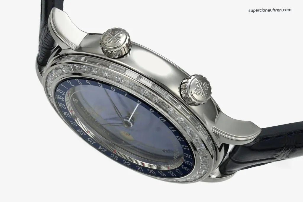 1:1 Super Clone Uhr Patek Philippe Grand Complications 6104G-001 Weißgold mit Diamanten 44mm