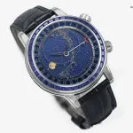 1:1 Super Clone Uhr Patek Philippe Grand Complications 6104/11P-010 Weißgold mit Mondphase 44mm