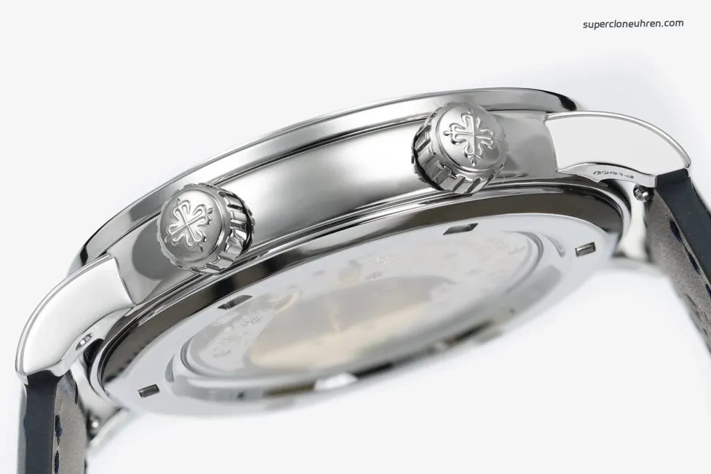 1:1 Super Clone Uhr Patek Philippe Grand Complications 6104/11P-010 Weißgold mit Mondphase 44mm