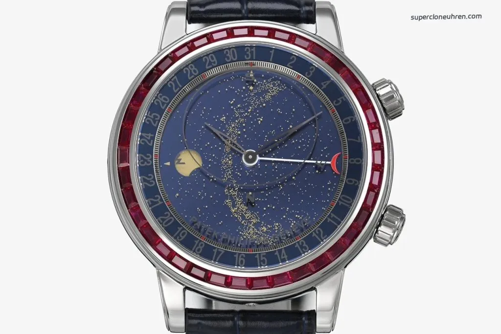 1:1 Super Clone Uhr Patek Philippe Celestial 6104/12P-010 Weißgold mit Sternenzeit-Zifferblatt 44mm