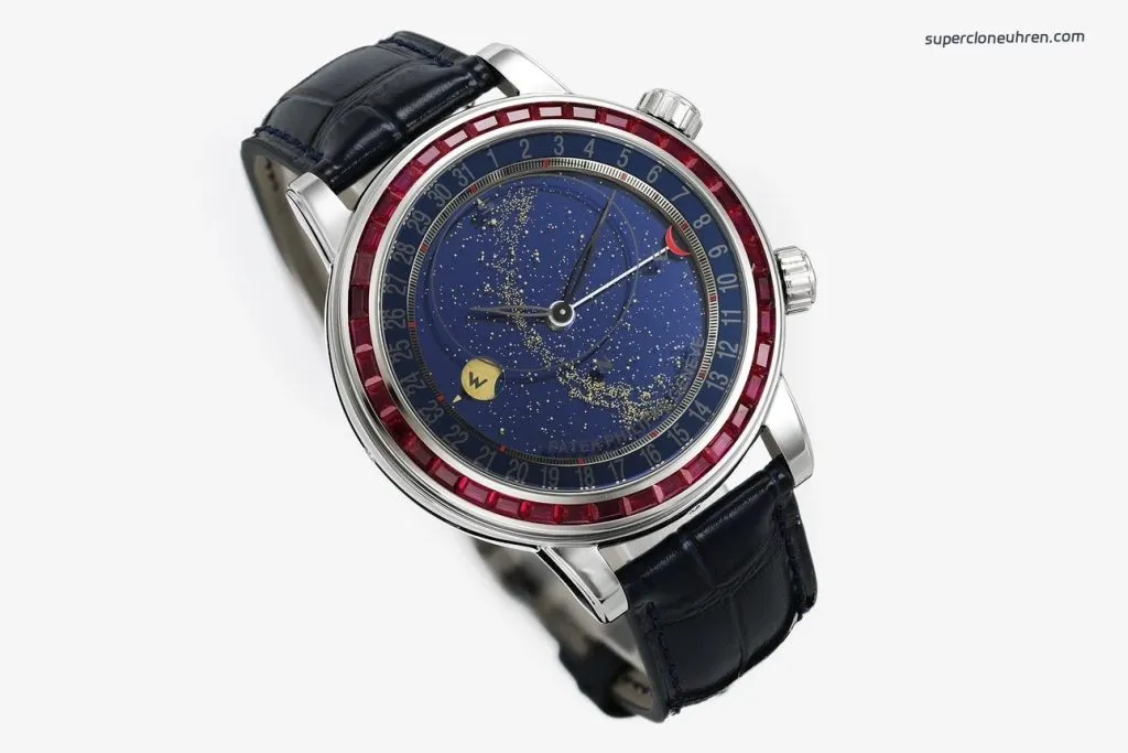 1:1 Super Clone Uhr Patek Philippe Celestial 6104/12P-010 Weißgold mit Sternenzeit-Zifferblatt 44mm