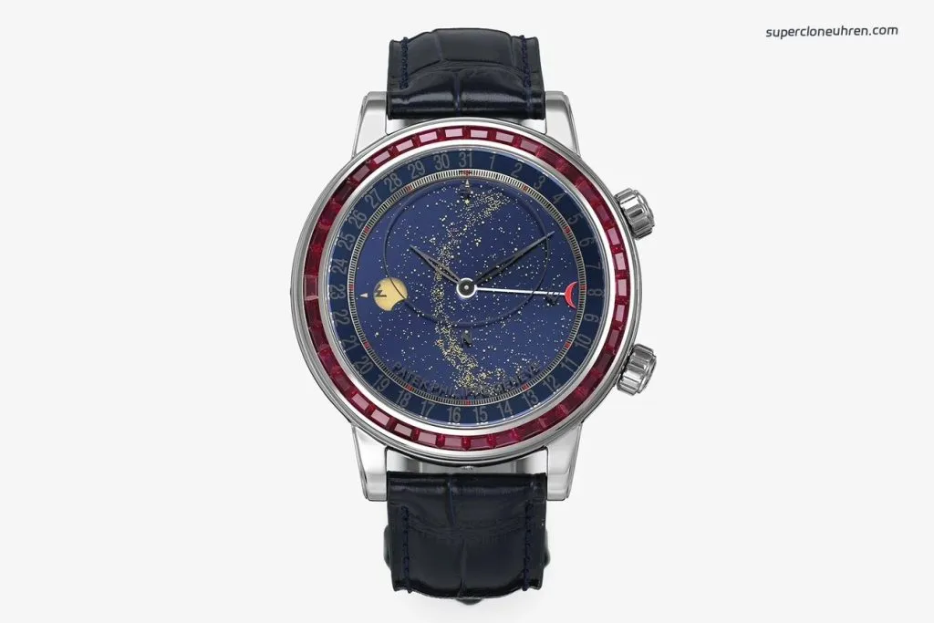 1:1 Super Clone Uhr Patek Philippe Celestial 6104/12P-010 Weißgold mit Sternenzeit-Zifferblatt 44mm