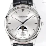 1:1 Super Clone Uhr Jaeger-LeCoultre Master Ultra Thin Moon 1368420 Edelstahl Silberzifferblatt 39 × 9,9 mm