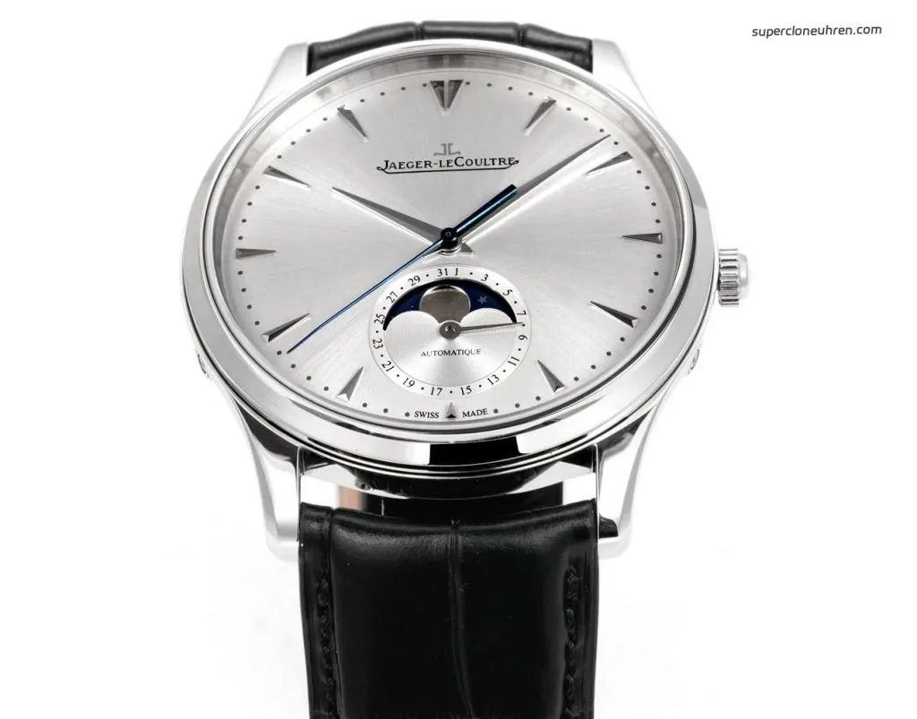 1:1 Super Clone Uhr Jaeger-LeCoultre Master Ultra Thin Moon 1368420 Edelstahl Silberzifferblatt 39 × 9,9 mm