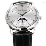 1:1 Super Clone Uhr Jaeger-LeCoultre Master Ultra Thin Moon 1368420 Edelstahl Silberzifferblatt 39 × 9,9 mm