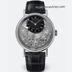 1:1 Super Clone Uhr Breguet Tradition 7057BB/G9/9W6 Skelettzifferblatt Grau 40mm