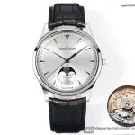 1:1 Super Clone Uhr Jaeger-LeCoultre Master Ultra Thin Moon 1368420 Edelstahl Silberzifferblatt 39 × 9,9 mm
