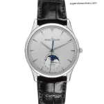 1:1 Super Clone Uhr Jaeger-LeCoultre Master Ultra Thin Moon 1368420 Edelstahl Silberzifferblatt 39 × 9,9 mm