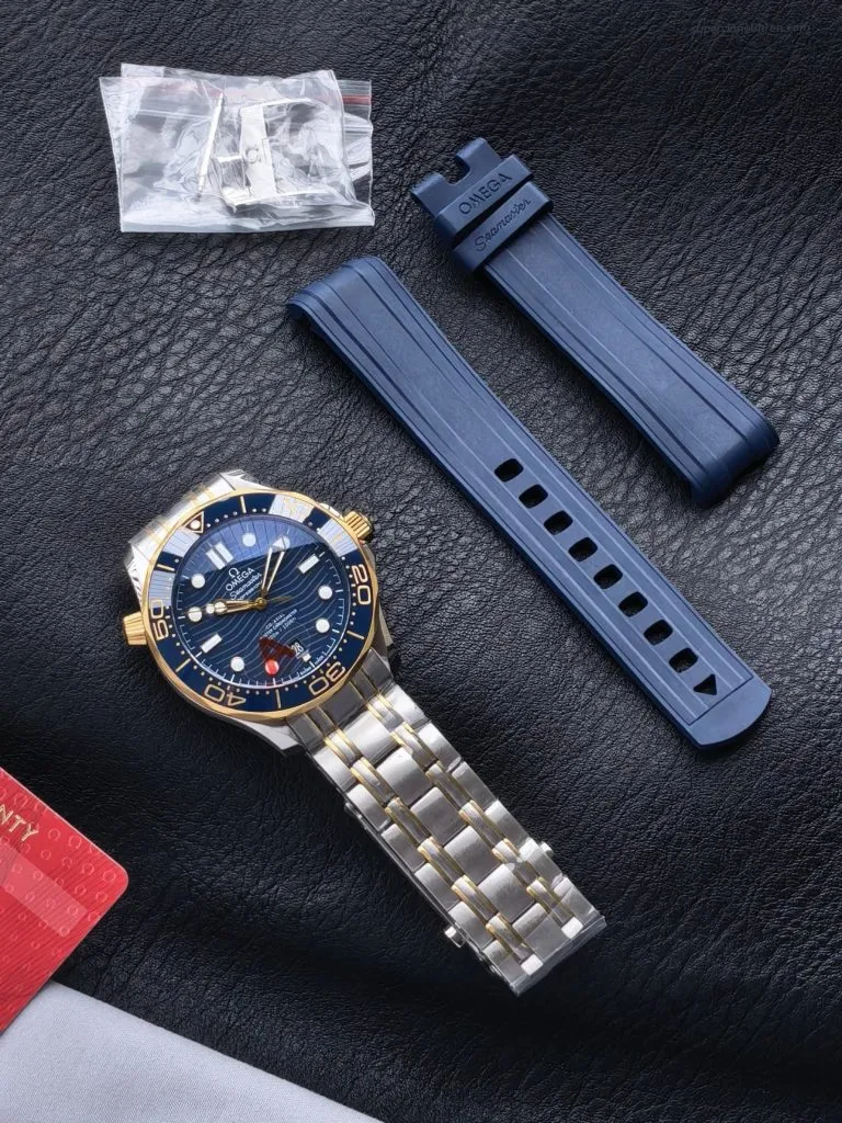 1:1 Super Clone Uhr Omega Seamaster 300M 210.20.42.20.03.001 Bicolor Blau 42mm