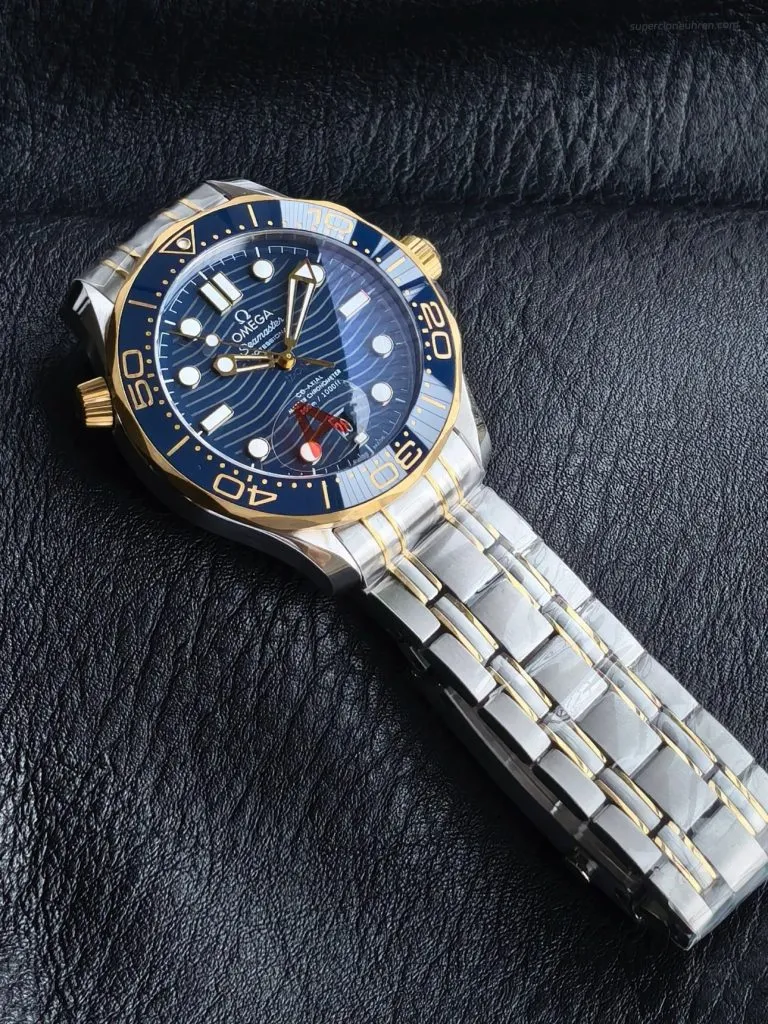 1:1 Super Clone Uhr Omega Seamaster 300M 210.20.42.20.03.001 Bicolor Blau 42mm