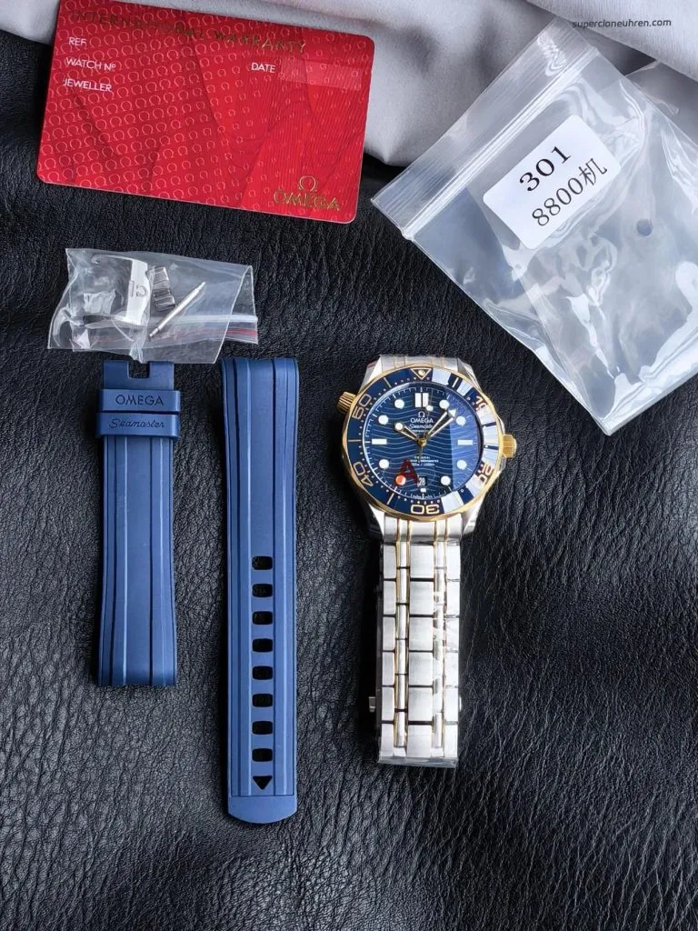 1:1 Super Clone Uhr Omega Seamaster 300M 210.20.42.20.03.001 Bicolor Blau 42mm