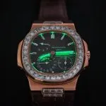 1:1 Super Clone Uhr Patek Philippe Nautilus 5724R-001 Roségold Moissanit 40mm