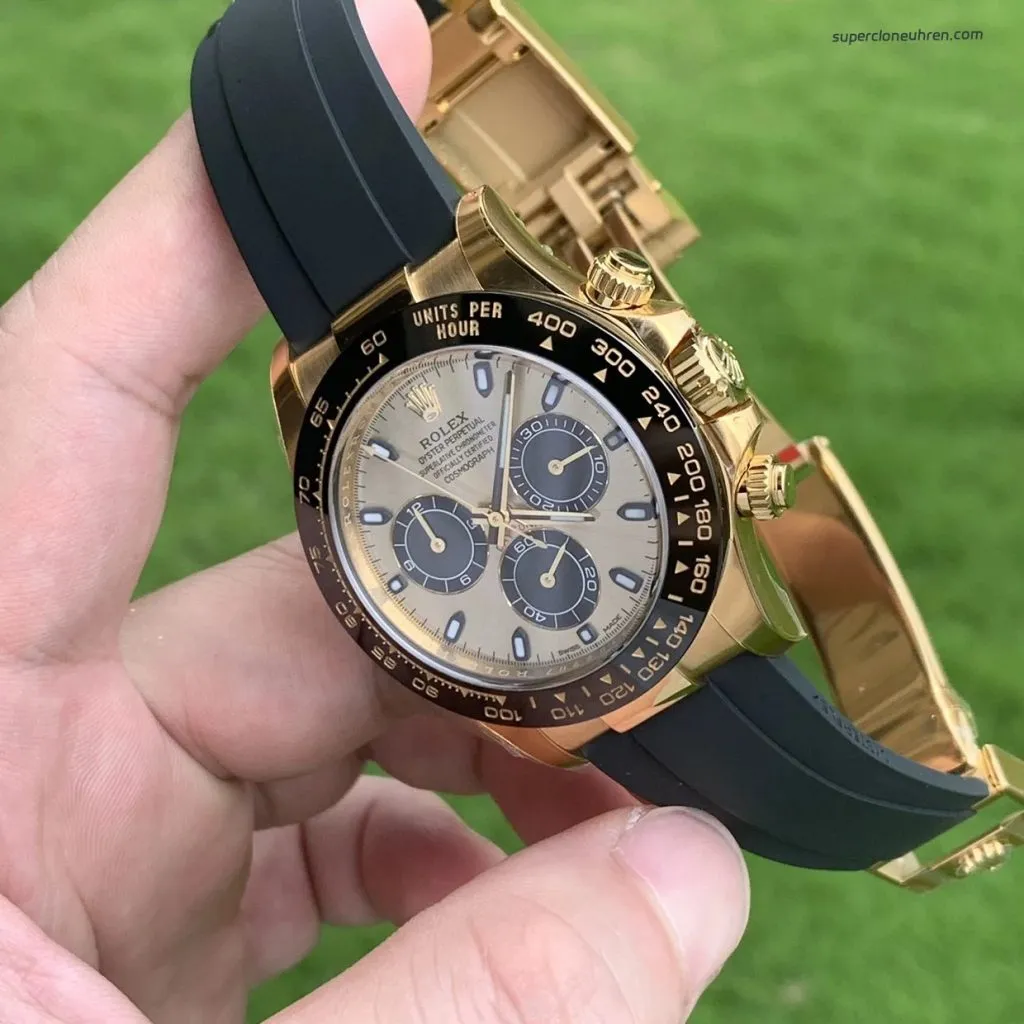 1:1 Super Clone Rolex Daytona M116518ln-0048 Gelbgold Schwarz 40mm