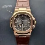 1:1 Super Clone Uhr Patek Philippe Nautilus 5712R-001 Roségold Mondphase 40mm