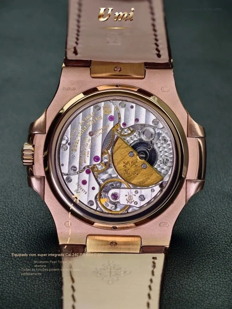1:1 Super Clone Uhr Patek Philippe Nautilus 5712R-001 Roségold Mondphase 40mm