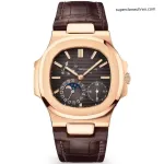 1:1 Super Clone Uhr Patek Philippe Nautilus 5712R-001 Roségold Mondphase 40mm
