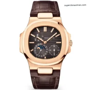 1:1 Super Clone Uhr Patek Philippe Nautilus 5712R-001 Roségold Mondphase 40mm