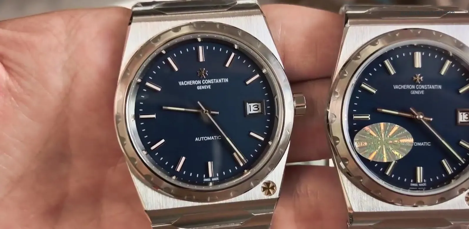 PPF Vacheron 222 Indizes, Leuchtmasse unter starker Lampe rosastichig