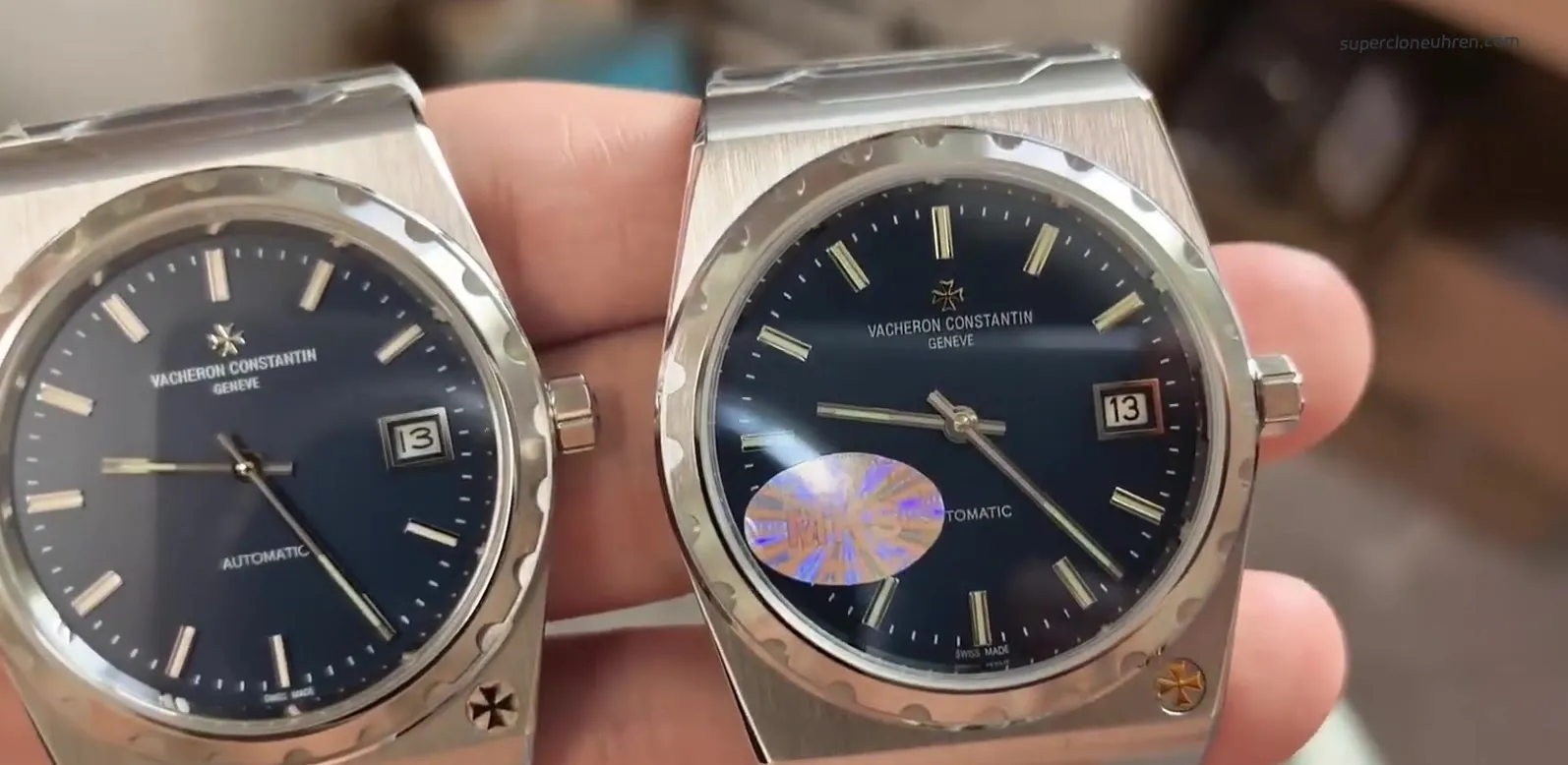 MKS Vacheron 222 Indizes mit leichtem Grünstich der Leuchtmasse