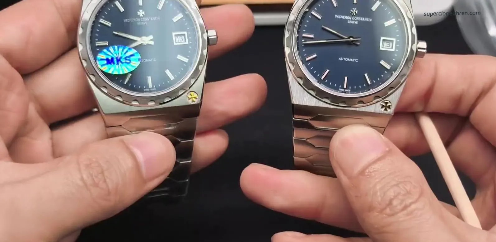 PPF und MKS Vacheron 222 Stahl mit blauem Blatt nebeneinander