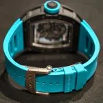 1:1 Super Clone Uhr Richard Mille RM055 Carbon Gehäuse Blaues Armband 42.7mm