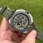 1:1 Super Clone Uhr Audemars Piguet Royal Oak Offshore 26420 Khaki-Grün Titan 43mm