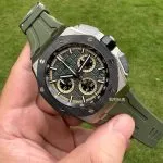 1:1 Super Clone Uhr Audemars Piguet Royal Oak Offshore 26420 Khaki-Grün Titan 43mm