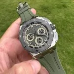 1:1 Super Clone Uhr Audemars Piguet Royal Oak Offshore 26420 Khaki-Grün Titan 43mm