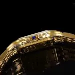 1:1 Super Clone Uhr Cartier Panthère WJPN0037 Gold mit Diamantlünette und grünem Zifferblatt 27x37mm