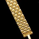1:1 Super Clone Uhr Cartier Panthère WJPN0037 Gold mit Diamantlünette und grünem Zifferblatt 27x37mm