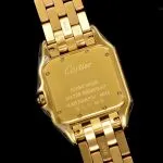 1:1 Super Clone Uhr Cartier Panthère WJPN0037 Gold mit Diamantlünette und grünem Zifferblatt 27x37mm