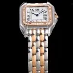 Super Clone Uhr Cartier Panthère W3PN0007 Roségold Diamant 27*37 mm