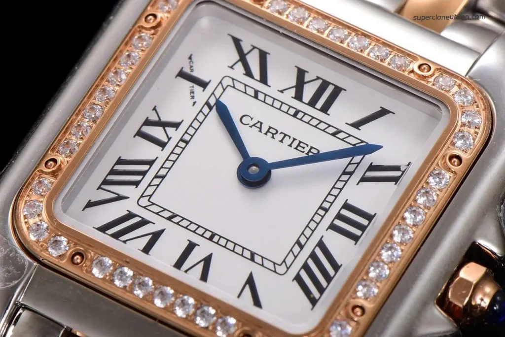 Super Clone Uhr Cartier Panthère W3PN0007 Roségold Diamant 27*37 mm