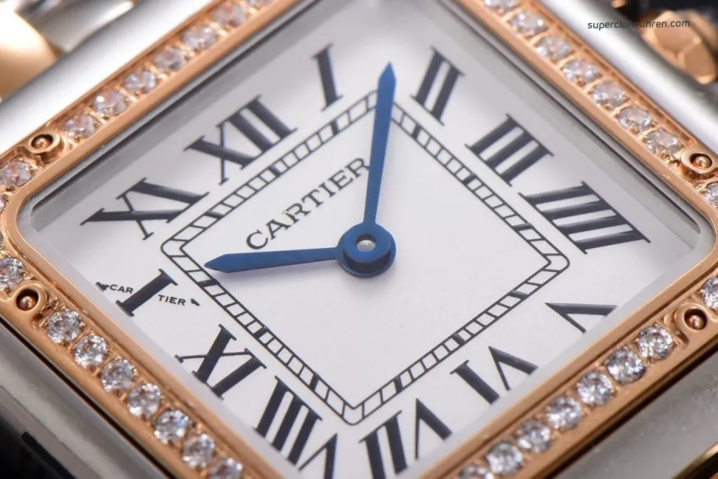 Super Clone Uhr Cartier Panthère W3PN0007 Roségold Diamant 27*37 mm