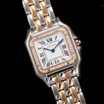 Super Clone Uhr Cartier Panthère W3PN0007 Roségold Diamant 27*37 mm