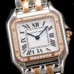 Super Clone Uhr Cartier Panthère W3PN0007 Roségold Diamant 27*37 mm
