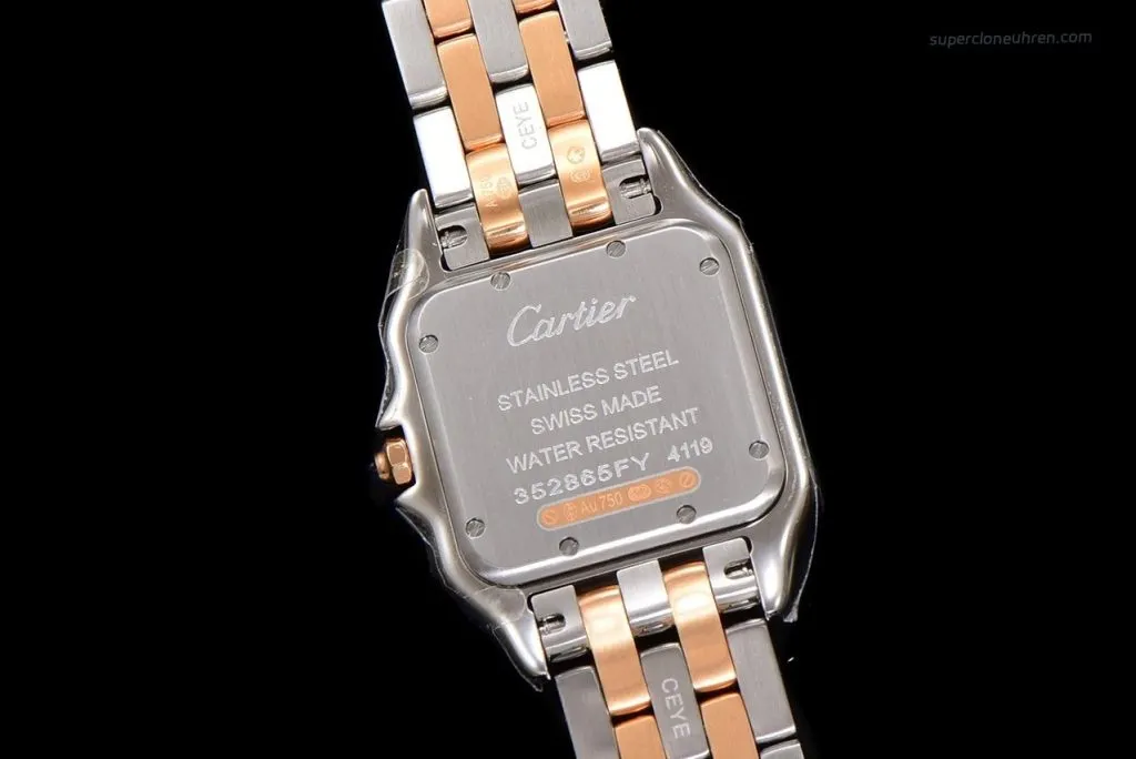 Super Clone Uhr Cartier Panthère W3PN0007 Roségold Diamant 27*37 mm