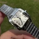 Super Clone Cartier Santos WSSA0082 Blaue Zeiger Stahlarmband 27*34,5mm