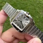 Super Clone Cartier Santos WSSA0082 Blaue Zeiger Stahlarmband 27*34,5mm