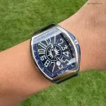 1:1 Super Clone Uhr Franck Muller Vanguard Yachting V 45 SC DT Blaues Zifferblatt 45mm
