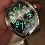 1:1 Super Clone Uhr Franck Muller Vanguard Yachting V 45 SC DT Blaues Zifferblatt 45mm