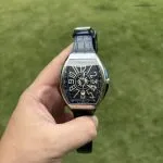 1:1 Super Clone Uhr Franck Muller Vanguard Yachting V 45 SC DT Blaues Zifferblatt 45mm