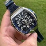 1:1 Super Clone Uhr Franck Muller Vanguard Yachting V 45 SC DT Blaues Zifferblatt 45mm