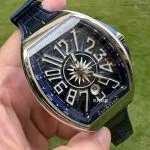 1:1 Super Clone Uhr Franck Muller Vanguard Yachting V 45 SC DT Blaues Zifferblatt 45mm