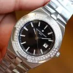 Super Clone Vacheron Constantin Overseas 1205V/100A-B591 Diamantlünette 33mm