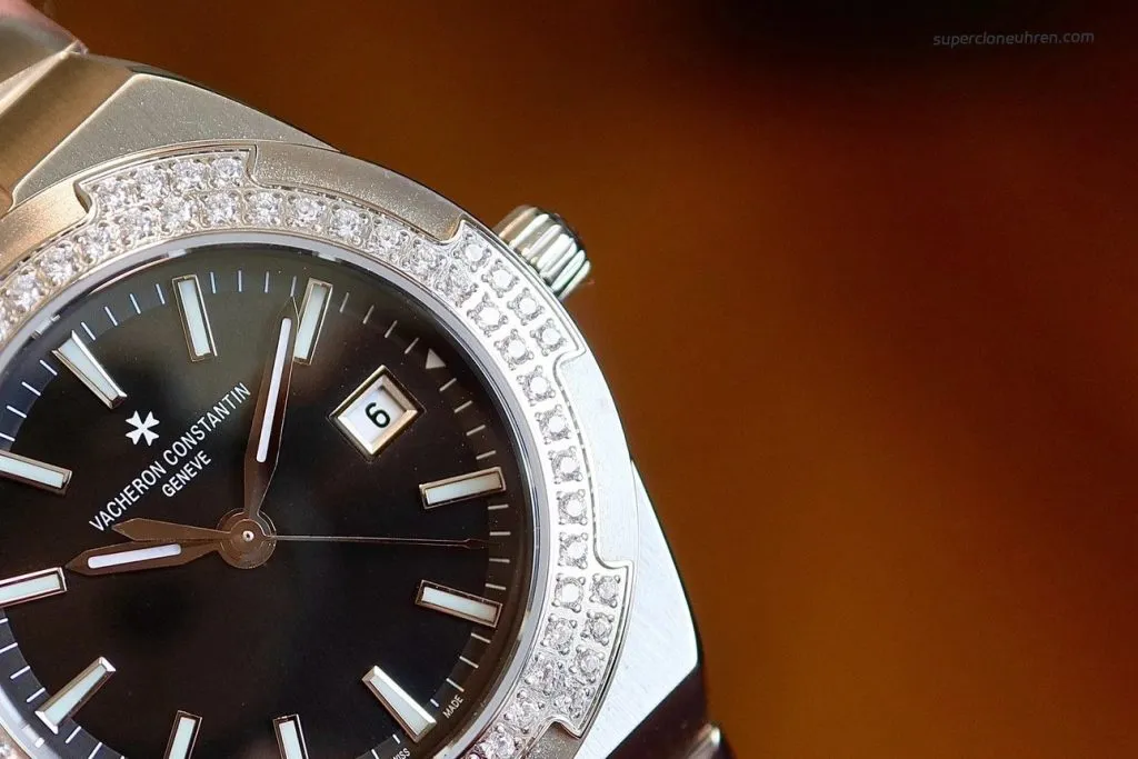 Super Clone Vacheron Constantin Overseas 1205V/100A-B591 Diamantlünette 33mm