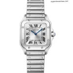 Super Clone Cartier Santos WSSA0082 Blaue Zeiger Stahlarmband 27*34,5mm
