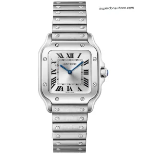 Super Clone Cartier Santos WSSA0082 Blaue Zeiger Stahlarmband 27*34,5mm