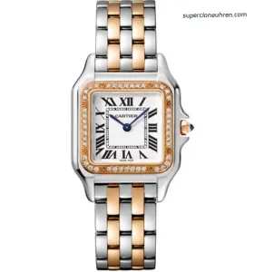 Super Clone Uhr Cartier Panthère W3PN0007 Roségold Diamant 27*37 mm